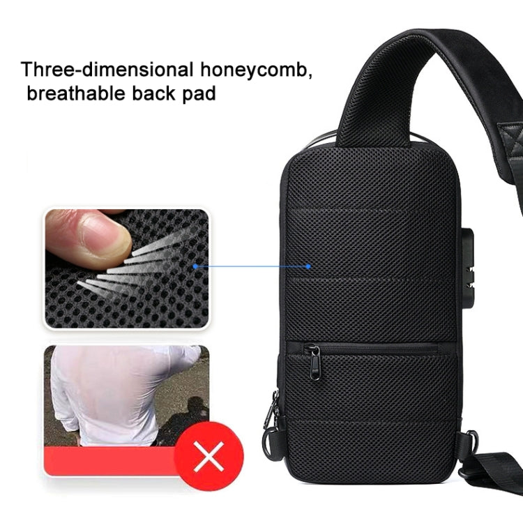 WEIXIER 9530 Men Oxford Cloth Chest Bag Anti-theft Crossbody Bag Sports Backpack, Blue