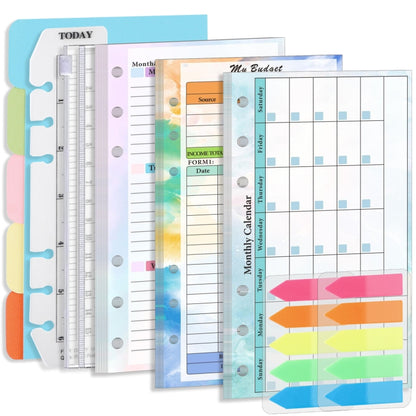 A6 6 Hole Budget Book Loose-leaf Replacement Core คู่มือแทรก, Spec:, Kit 1, 3 In 1, Monthly Plan 56 Sheets, Budget Page 56 Sheets, Weekly Plan 108 Sheets