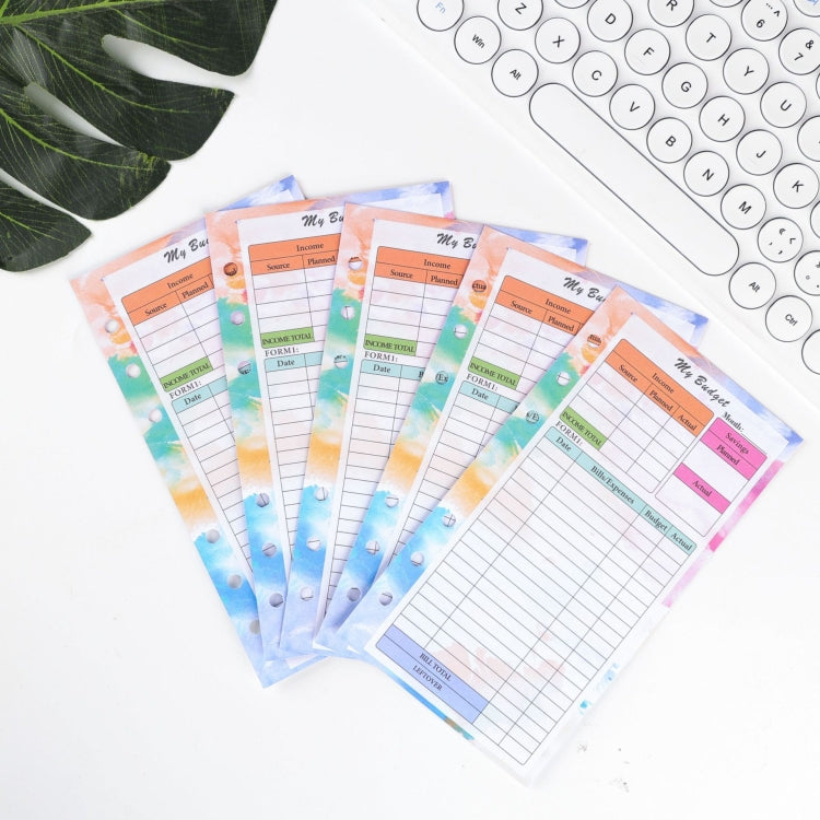 A6 6 Hole Budget Book Loose-leaf Replacement Core คู่มือแทรก, Spec:, Kit 1, 3 In 1, Monthly Plan 56 Sheets, Budget Page 56 Sheets, Weekly Plan 108 Sheets