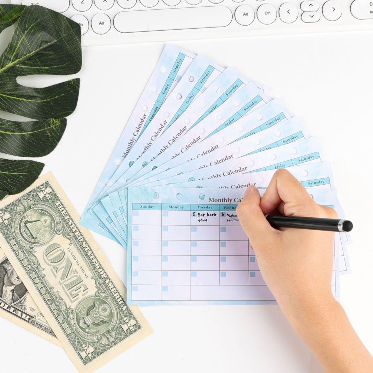 A6 6 Hole Budget Book Loose-leaf Replacement Core คู่มือแทรก, Spec:, Kit 1, 3 In 1, Monthly Plan 56 Sheets, Budget Page 56 Sheets, Weekly Plan 108 Sheets