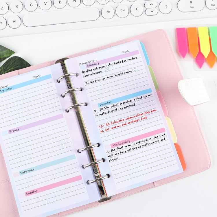 A6 6 Hole Budget Book Loose-leaf Replacement Core คู่มือแทรก, Spec:, Kit 1, 3 In 1, Monthly Plan 56 Sheets, Budget Page 56 Sheets, Weekly Plan 108 Sheets