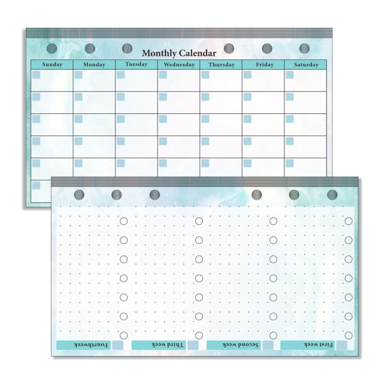 A6 6 Hole Budget Book Loose-leaf Replacement Core คู่มือแทรก, Spec:, Kit 1, 3 In 1, Monthly Plan 56 Sheets, Budget Page 56 Sheets, Weekly Plan 108 Sheets