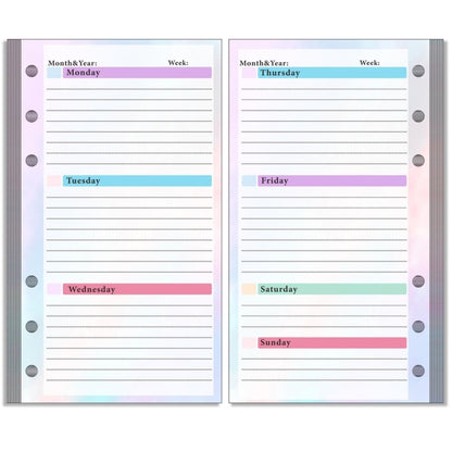 A6 6 Hole Budget Book Loose-leaf Replacement Core คู่มือแทรก, Spec:, Kit 1, 3 In 1, Monthly Plan 56 Sheets, Budget Page 56 Sheets, Weekly Plan 108 Sheets