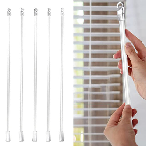 5PCS มู่ลี่อะคริลิกใสก้านย้ายแท่งไฟพร้อมที่จับตะขอ, ขนาด:, 12 Inch Acrylic Transparent Rod, 17 Inch Acrylic Transparent Rod, 24 Inch Acrylic Transparent Rod