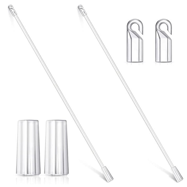 5PCS มู่ลี่อะคริลิกใสก้านย้ายแท่งไฟพร้อมที่จับตะขอ, ขนาด:, 12 Inch Acrylic Transparent Rod, 17 Inch Acrylic Transparent Rod, 24 Inch Acrylic Transparent Rod