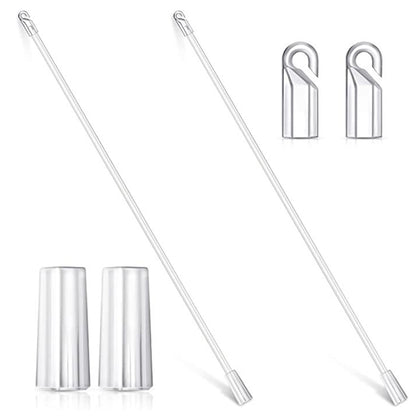 5PCS มู่ลี่อะคริลิกใสก้านย้ายแท่งไฟพร้อมที่จับตะขอ, ขนาด:, 12 Inch Acrylic Transparent Rod, 17 Inch Acrylic Transparent Rod, 24 Inch Acrylic Transparent Rod