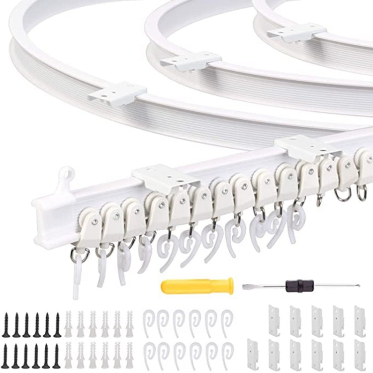 รุ่นรางเหล็กดัดรางม่านแบบยืดหยุ่นชุดขนาด:, 3m White