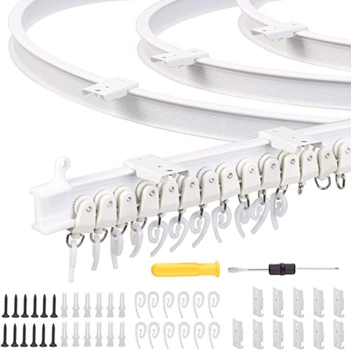 รุ่นรางเหล็กดัดรางม่านแบบยืดหยุ่นชุดขนาด:, 3m White