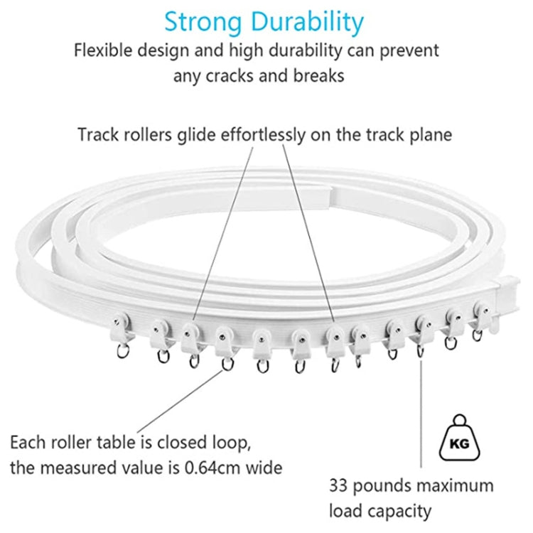 รุ่นรางเหล็กดัดรางม่านแบบยืดหยุ่นชุดขนาด:, 3m White