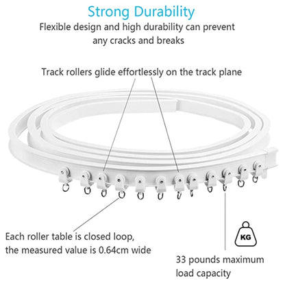 รุ่นรางเหล็กดัดรางม่านแบบยืดหยุ่นชุดขนาด:, 3m White