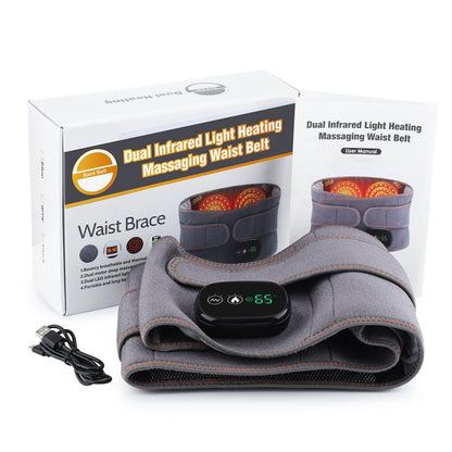 USB ชาร์จความร้อนด้วยแสงสีแดงนวดเอวเข็มขัดอุ่นเอวเข็มขัด, Lumbar Belt