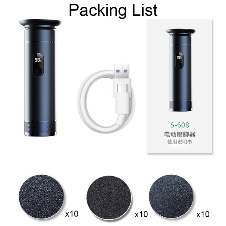 S-608 Smart Digital แสดงผล เครื่องขัดเท้าแบบชาร์จ USB เครื่องขัดผิวเท้าไฟฟ้า