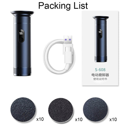 S-608 Smart Digital แสดงผล เครื่องขัดเท้าแบบชาร์จ USB เครื่องขัดผิวเท้าไฟฟ้า