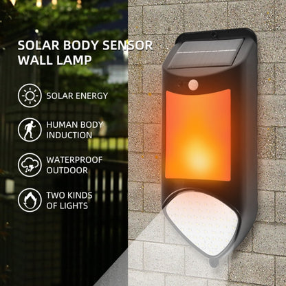 X-A18 59 LED พลังงานแสงอาทิตย์ไฟ LED เปลวไฟเซ็นเซอร์มนุษย์ไฟสวน