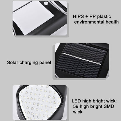 X-A18 59 LED พลังงานแสงอาทิตย์ไฟ LED เปลวไฟเซ็นเซอร์มนุษย์ไฟสวน