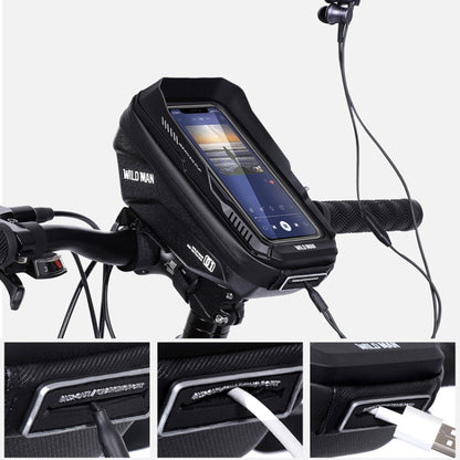 WILD MAN XT1 1L จักรยาน EVA Hard Shell Phone Touch Screen กระเป๋าใส่แฮนด์, XT1(Twill), XT1(Solar)