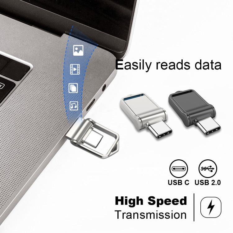 USB 2.0 + Type-C/USB-C ความเร็วสูง ??มินิคอมพิวเตอร์และโทรศัพท์ดิสก์ U โรตารี่อเนกประสงค์, 32GB, 64GB, 128GB