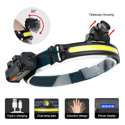 XPG + COB Sensor ไฟหน้าไฟฉาย 6 โหมดแสง ไฟหน้าแบบชาร์จไฟได้, W678-2 Zoom, 678-1 Fixed Focus
