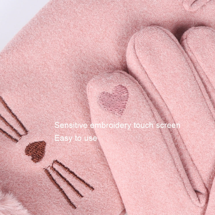 A56 Keep Warm Touch Screen Plus ถุงมือขี่ม้ากันหนาวแบบหนากำมะหยี่, A56 Black, A56 Pink, A56 Gray