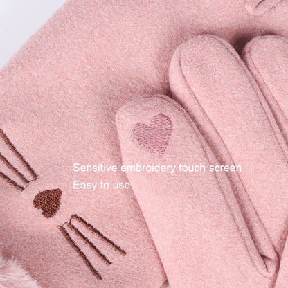A56 Keep Warm Touch Screen Plus ถุงมือขี่ม้ากันหนาวแบบหนากำมะหยี่, A56 Black, A56 Pink, A56 Gray