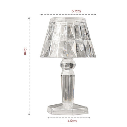 2 PCS 1.5V Diamond Ambience โคมไฟตั้งโต๊ะ LED Crystal Night Light, Spec:, Warm Light, Lampshade