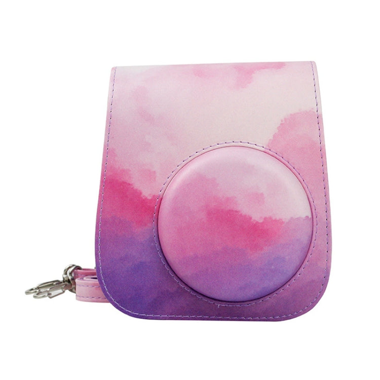 สำหรับ Instax Mini11/9/8 PU Cortex Retro กระเป๋ากล้องฝาครอบป้องกัน, Blue Pink Color, Fantastic Cloud