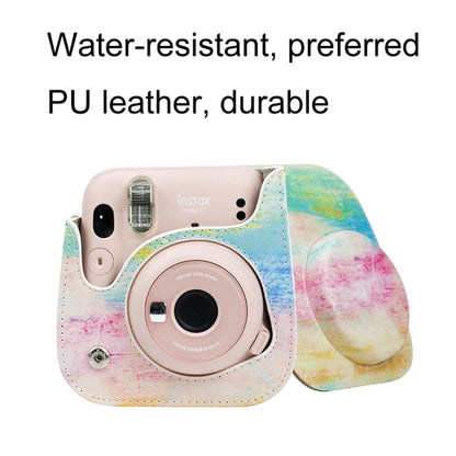 สำหรับ Instax Mini11/9/8 PU Cortex Retro กระเป๋ากล้องฝาครอบป้องกัน, Blue Pink Color, Fantastic Cloud