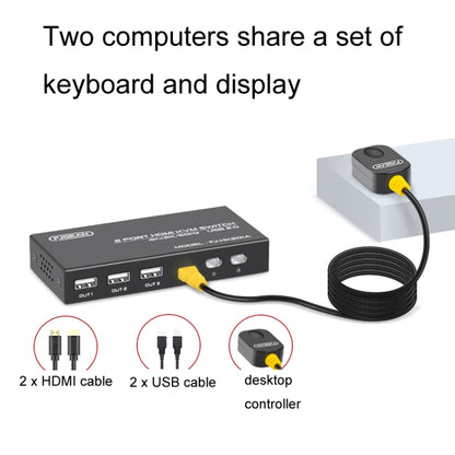 FJGEAR FJ-HK201A 60Hz เสียงและวิดีโอ HD HDMI เป็น KVM Switcher, FJ-HK201A