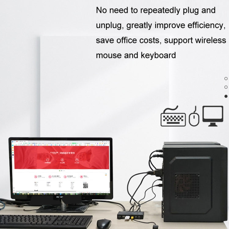 FJGEAR FJ-HK201A 60Hz เสียงและวิดีโอ HD HDMI เป็น KVM Switcher, FJ-HK201A