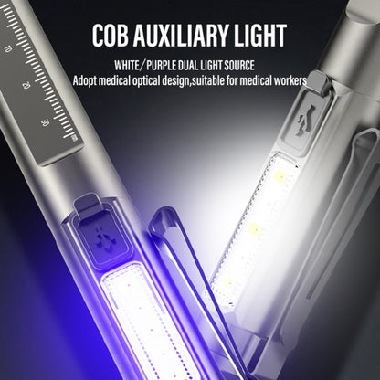 DT005 LED สีขาว + ไฟปากกาสีเหลืองไฟฉายแบบชาร์จไฟได้ไฟฉายปากกาพยาบาล, DT005