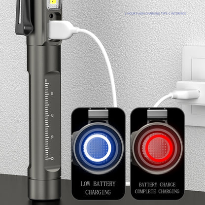 DT005 LED สีขาว + ไฟปากกาสีเหลืองไฟฉายแบบชาร์จไฟได้ไฟฉายปากกาพยาบาล, DT005
