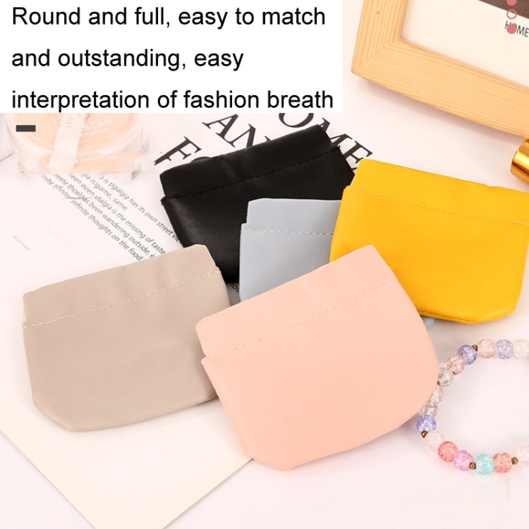 3PCS ลิปสติกแบบพกพา PU Case Mini Coin Cases Headphones Bag, Yellow, Pink, Light Blue, Light Grey, Black