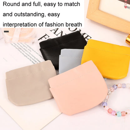 3PCS ลิปสติกแบบพกพา PU Case Mini Coin Cases Headphones Bag, Yellow, Pink, Light Blue, Light Grey, Black