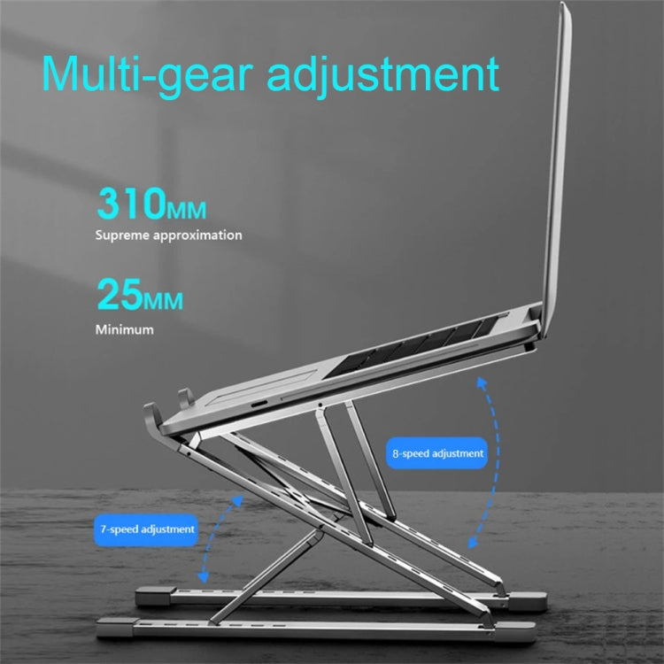 N8 ชั้นวางแล็ปท็อปอลูมิเนียมอัลลอยด์แบบพับเก็บได้สองชั้นแบบพับได้, N8 (Silver), N8 (Gray), N8 (Oxidized Silver)