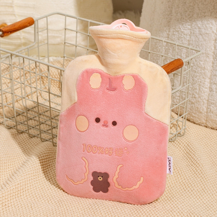 ZS103 กระเป๋าใส่น้ำร้อนลายการ์ตูน Plush ป้องกันการระเบิดขวดน้ำร้อนกันรั่ว Spec:, Pink Lucky Rabbit, Beige Lucky Rabbit, Brown Bear, Khaki Bear, Purple Duck, Pink Rabbit, Deep Blue Duck, Ink Green Duck, Intervened Pink, Intervened White, Intervened Coff...