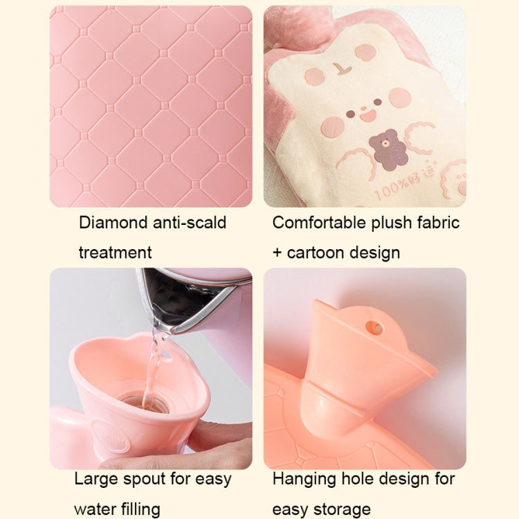 ZS103 กระเป๋าใส่น้ำร้อนลายการ์ตูน Plush ป้องกันการระเบิดขวดน้ำร้อนกันรั่ว Spec:, Pink Lucky Rabbit, Beige Lucky Rabbit, Brown Bear, Khaki Bear, Purple Duck, Pink Rabbit, Deep Blue Duck, Ink Green Duck, Intervened Pink, Intervened White, Intervened Coff...