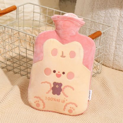 ZS103 กระเป๋าใส่น้ำร้อนลายการ์ตูน Plush ป้องกันการระเบิดขวดน้ำร้อนกันรั่ว Spec:, Pink Lucky Rabbit, Beige Lucky Rabbit, Brown Bear, Khaki Bear, Purple Duck, Pink Rabbit, Deep Blue Duck, Ink Green Duck, Intervened Pink, Intervened White, Intervened Coff...