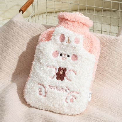ZS103 กระเป๋าใส่น้ำร้อนลายการ์ตูน Plush ป้องกันการระเบิดขวดน้ำร้อนกันรั่ว Spec:, Pink Lucky Rabbit, Beige Lucky Rabbit, Brown Bear, Khaki Bear, Purple Duck, Pink Rabbit, Deep Blue Duck, Ink Green Duck, Intervened Pink, Intervened White, Intervened Coff...