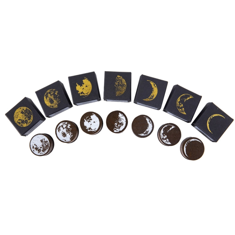 5 PCS Moon Phase Series Handbook ตกแต่งแสตมป์ไม้ DIY