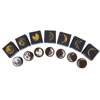 5 PCS Moon Phase Series Handbook ตกแต่งแสตมป์ไม้ DIY
