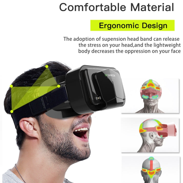 VR SHINECON G10 Headwear แว่นตา 3D Virtual VR, G10 Black