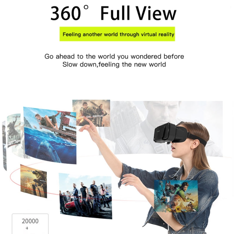 VR SHINECON G10 Headwear แว่นตา 3D Virtual VR, G10 Black