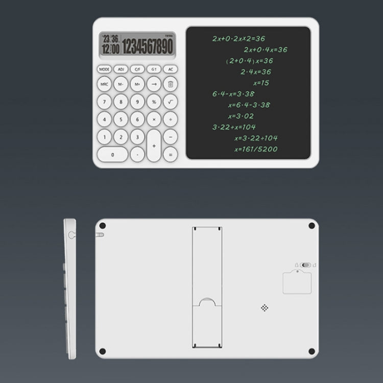 กระดานเขียนด้วยลายมือ LCD เครื่องคิดเลขสำนักงานพร้อมขาตั้ง, White