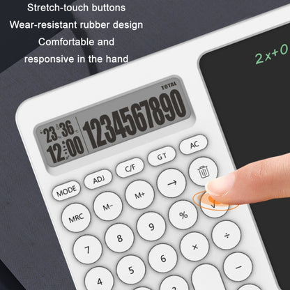 กระดานเขียนด้วยลายมือ LCD เครื่องคิดเลขสำนักงานพร้อมขาตั้ง, White