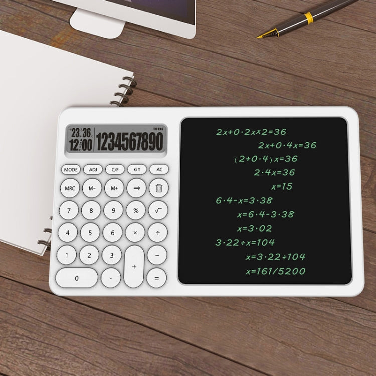 กระดานเขียนด้วยลายมือ LCD เครื่องคิดเลขสำนักงานพร้อมขาตั้ง, White
