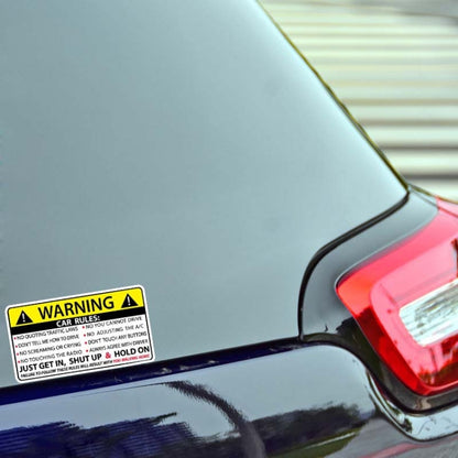 สติกเกอร์กฎคำเตือนความปลอดภัยของรถ, Safety Warning