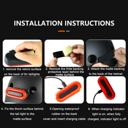 ไฟเตือนหมวกกันน็อค Blaster จักรยาน LED ไฟท้ายแบบชาร์จไฟได้, Black
