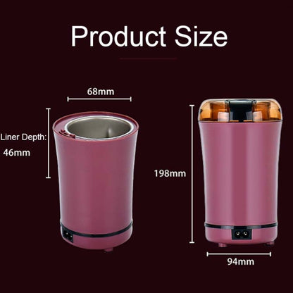 M150A เครื่องบดเมล็ดกาแฟไฟฟ้าขนาดเล็กแบบสเตนเลสสตีล, Spec:, US Plug (Purple), US Plug (Black), US Plug (White), EU Plug (White), EU Plug (Purple), UK Plug (White), UK Plug (Black), UK Plug (Purple)