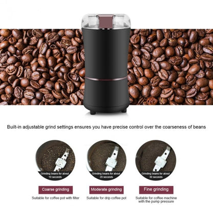 M150A เครื่องบดเมล็ดกาแฟไฟฟ้าขนาดเล็กแบบสเตนเลสสตีล, Spec:, US Plug (Purple), US Plug (Black), US Plug (White), EU Plug (White), EU Plug (Purple), UK Plug (White), UK Plug (Black), UK Plug (Purple)