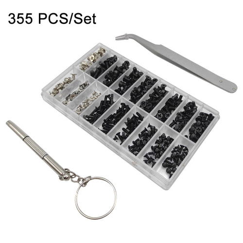 M2/M3/M2.5 ชุดสกรูอเนกประสงค์สำหรับแล็ปท็อป, 355 PCS/Set+Tweeter+Screwdriver